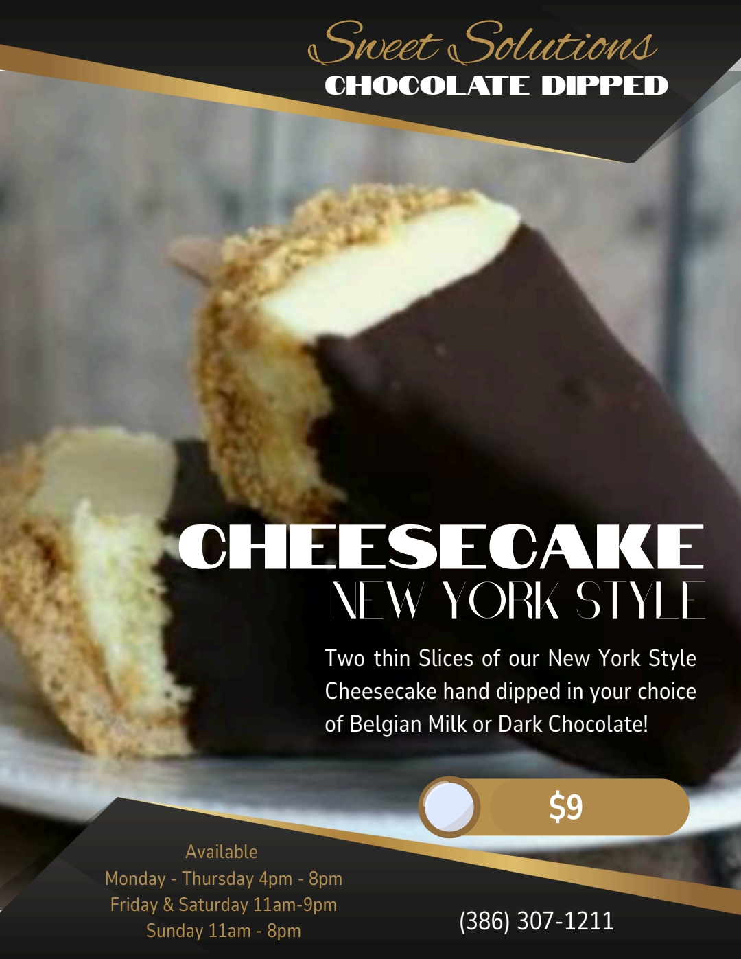Chocolate Dipped Cheesecake (Menu)