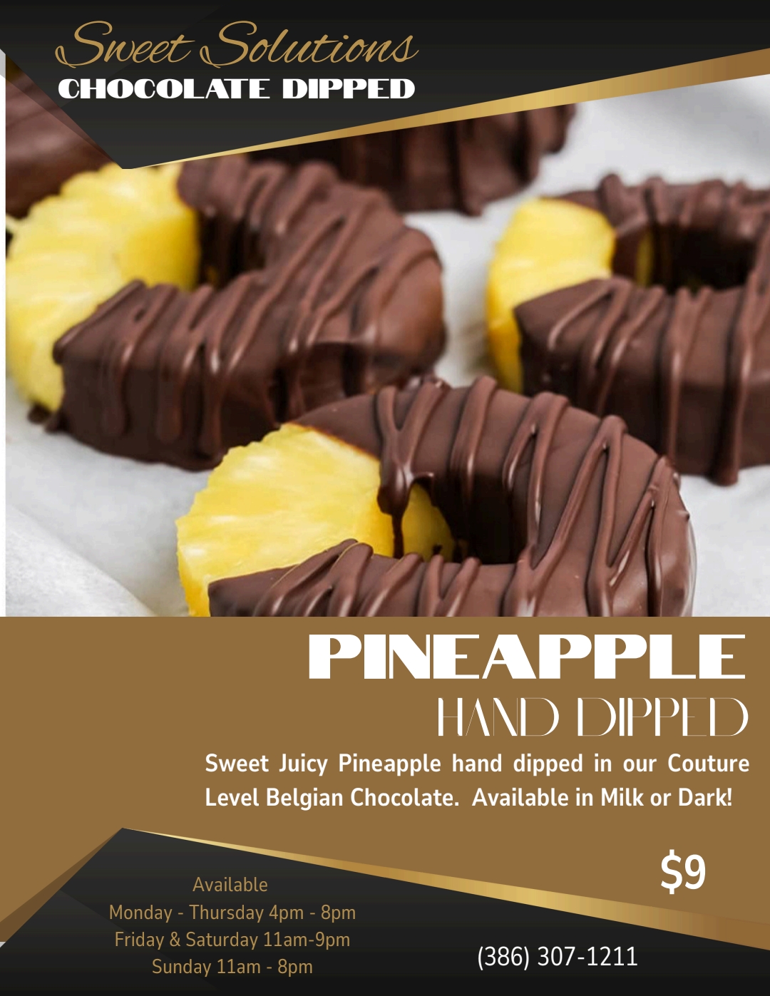 Chocolate Dipped Pineapple (Menu)