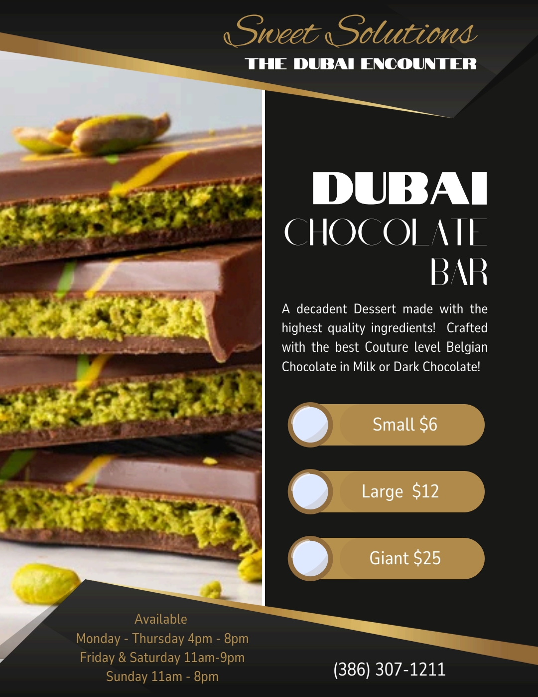 Dubai Chocolate Bar (Menu)